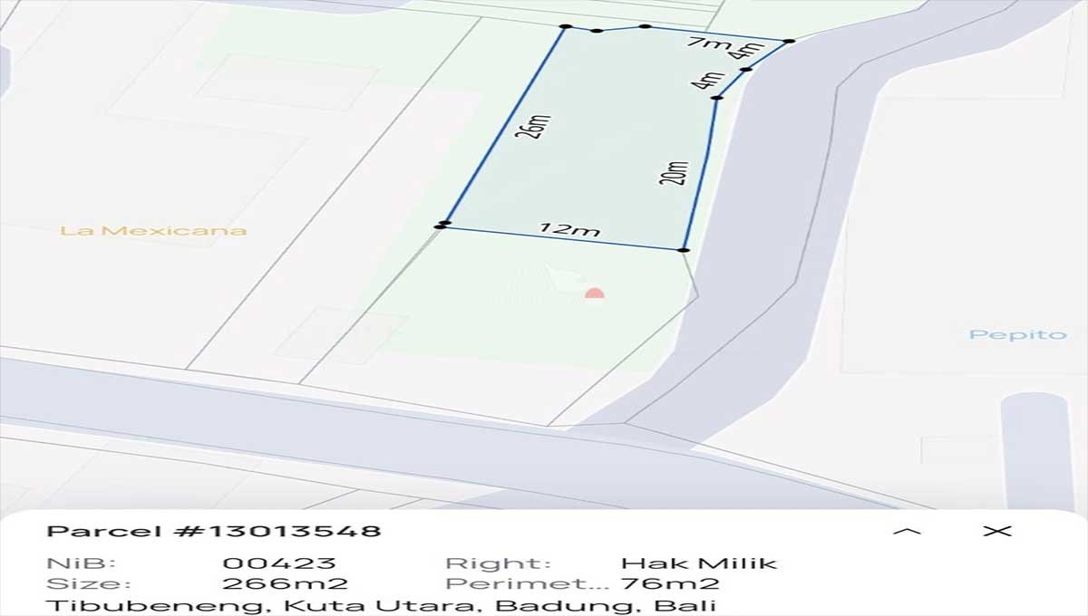 Land 5.50 Are Jln Utama Raya Canggu, Badung YT-2607