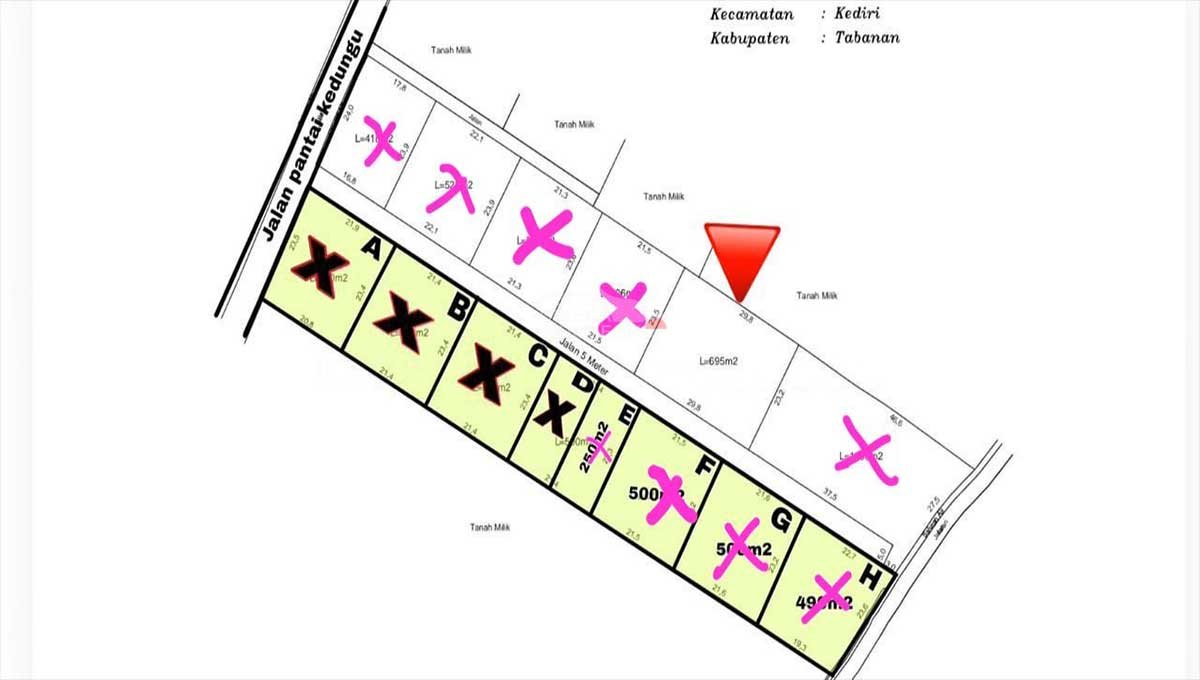 Land Plots Starting from 6.95 Are Kedungu Bali ST-3005