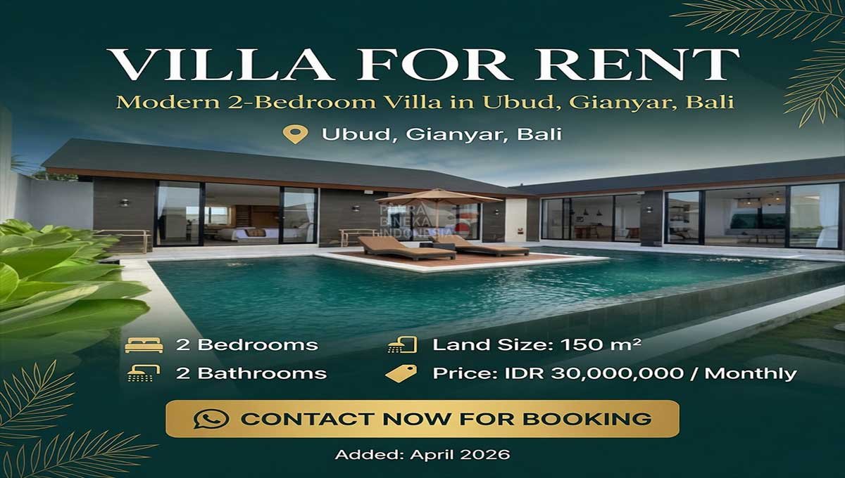 Modern Villa For Rent 2 Bed In Ubud,Gianyar Bali PR-4191